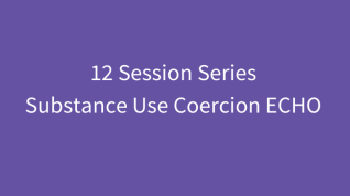 12 Session Series Substance Use Coercion ECHO, white font on purple background